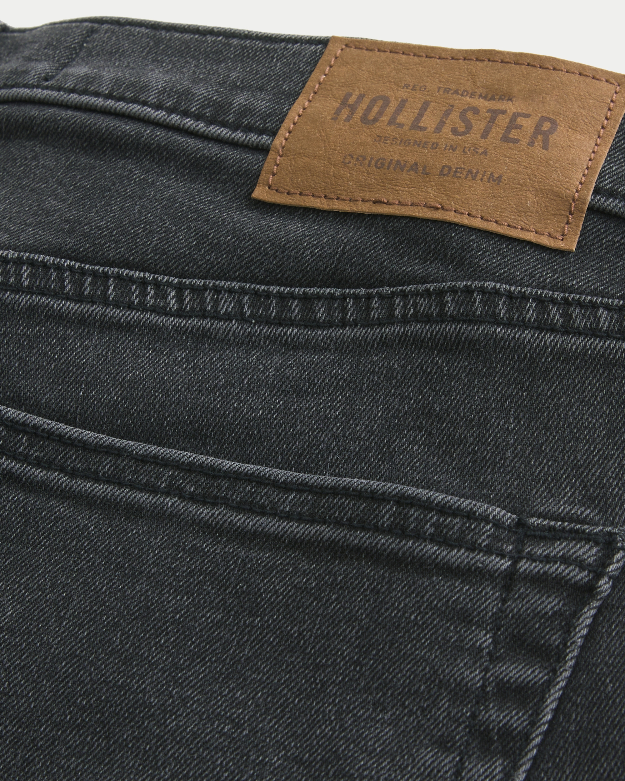 Men's Washed Black Straight Jeans | Men's Bottoms