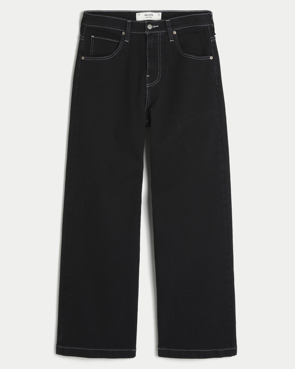 Black Super Baggy Jeans, Black view 1