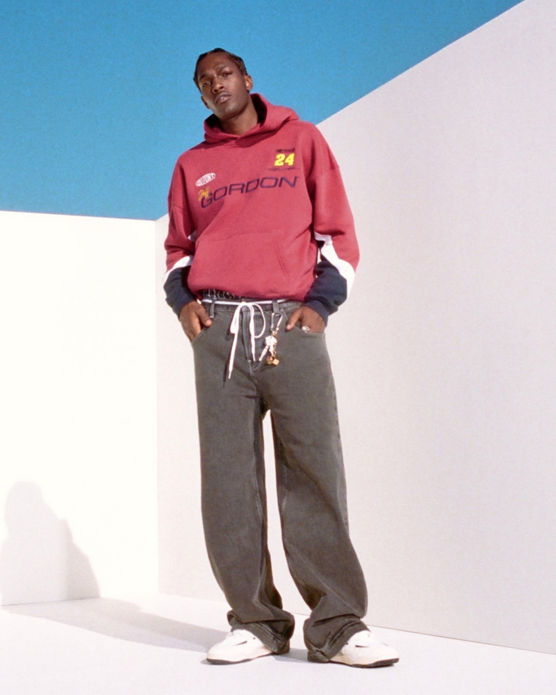 メンズ ウォッシュド ブラック スーパーバギージーンズ | メンズ