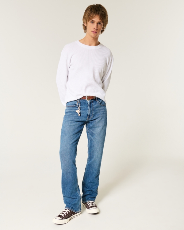 Medium Wash Bootcut Jeans, Rinse view 1