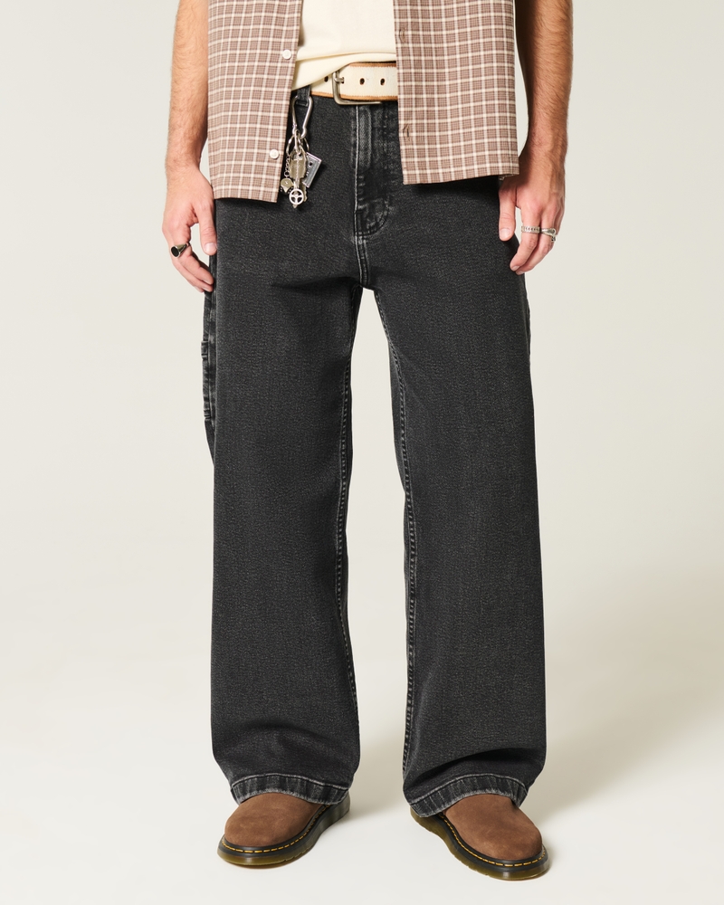 Washed Black Super Baggy Painter Jeans