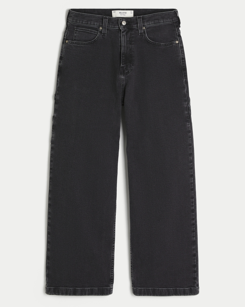Washed Black Super Baggy Painter Jeans