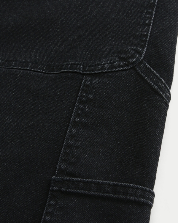 Schwarze Carpenter-Jeans in Baggy Fit, Schwarze Waschung view 2