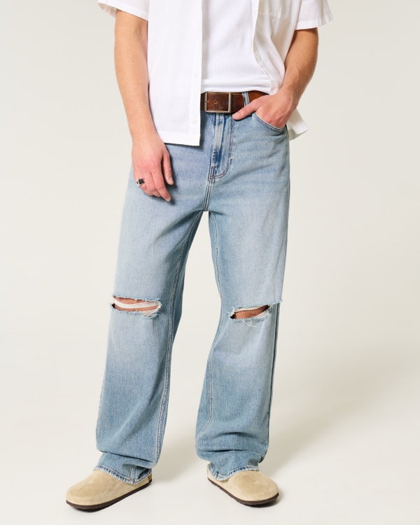 Ripped Medium Wash Baggy Jeans, Ripped Medium view 2