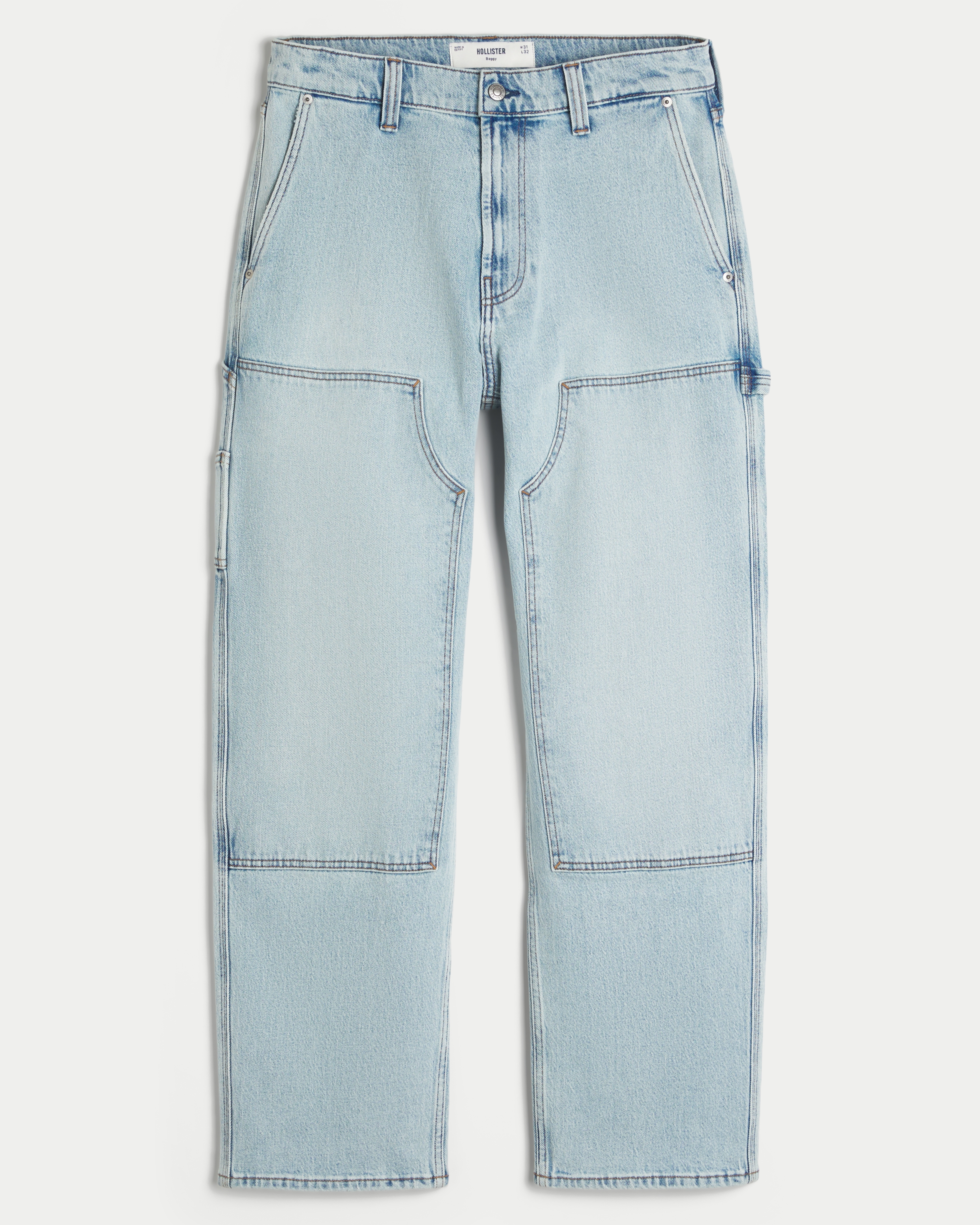 Light Wash Baggy Carpenter Jeans
