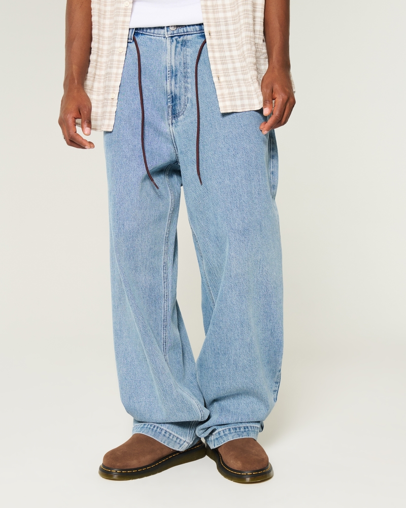 Medium Wash Baggy Skater Jeans
