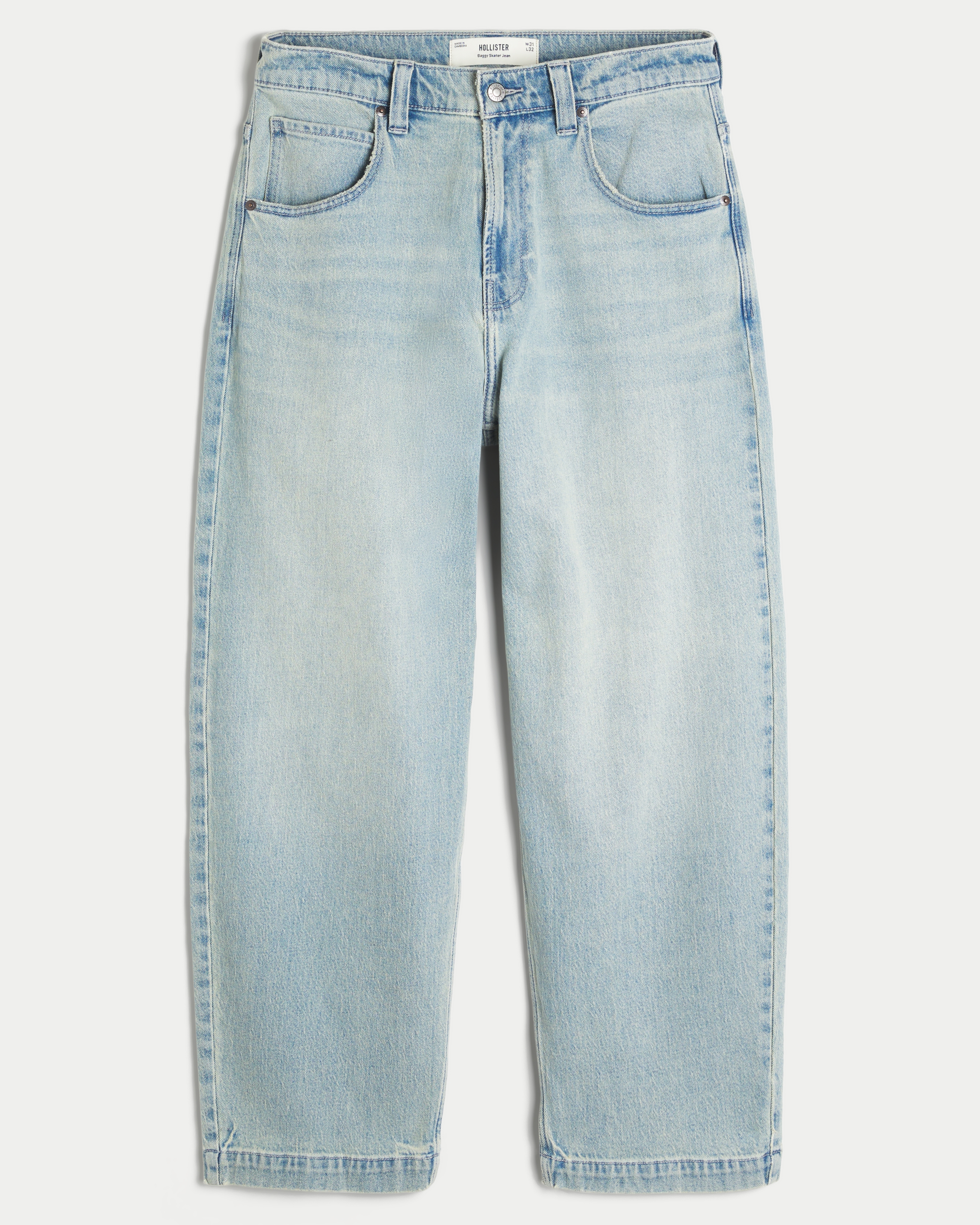 Light Wash Skater Baggy Jeans