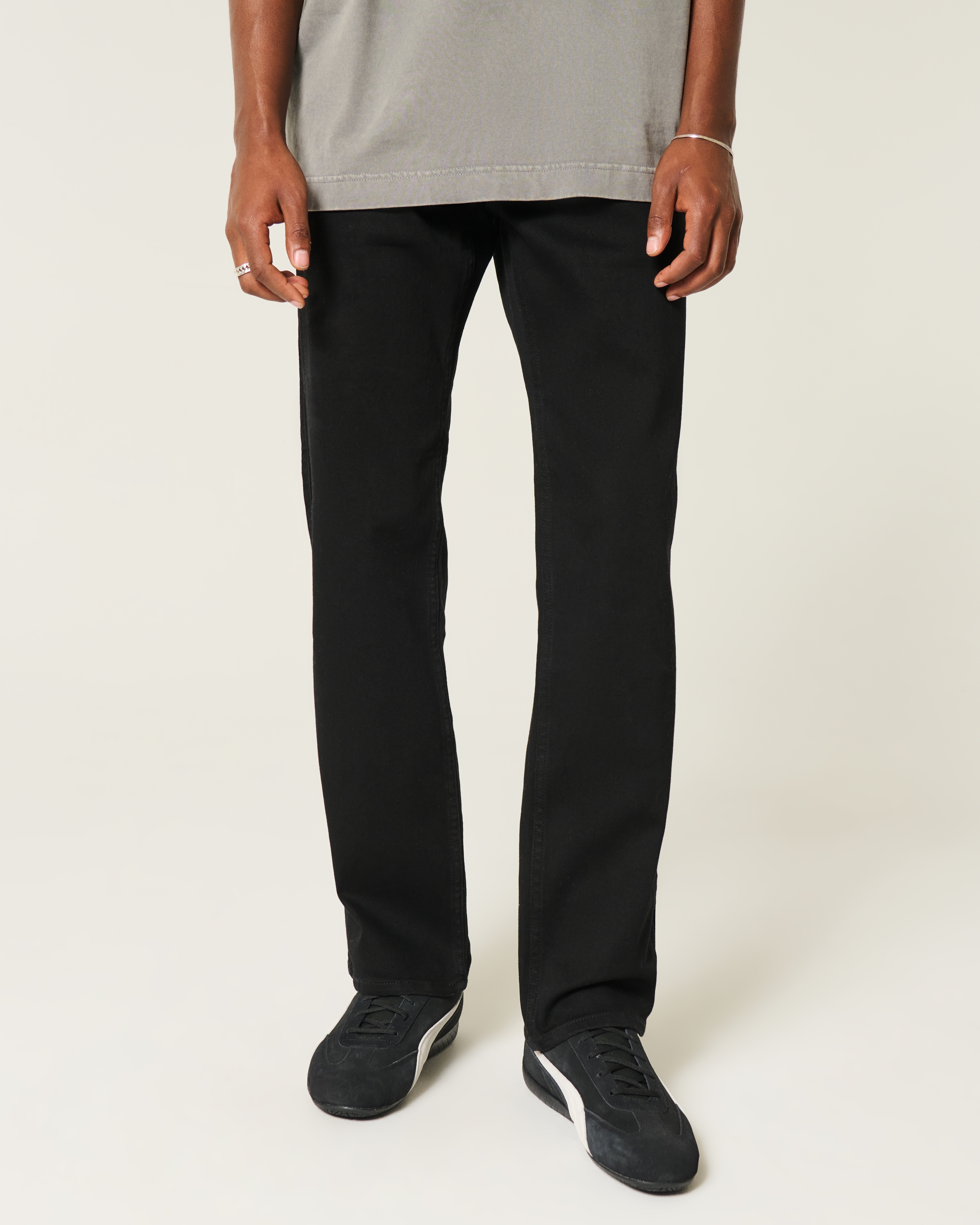 Black No Fade Straight Jeans