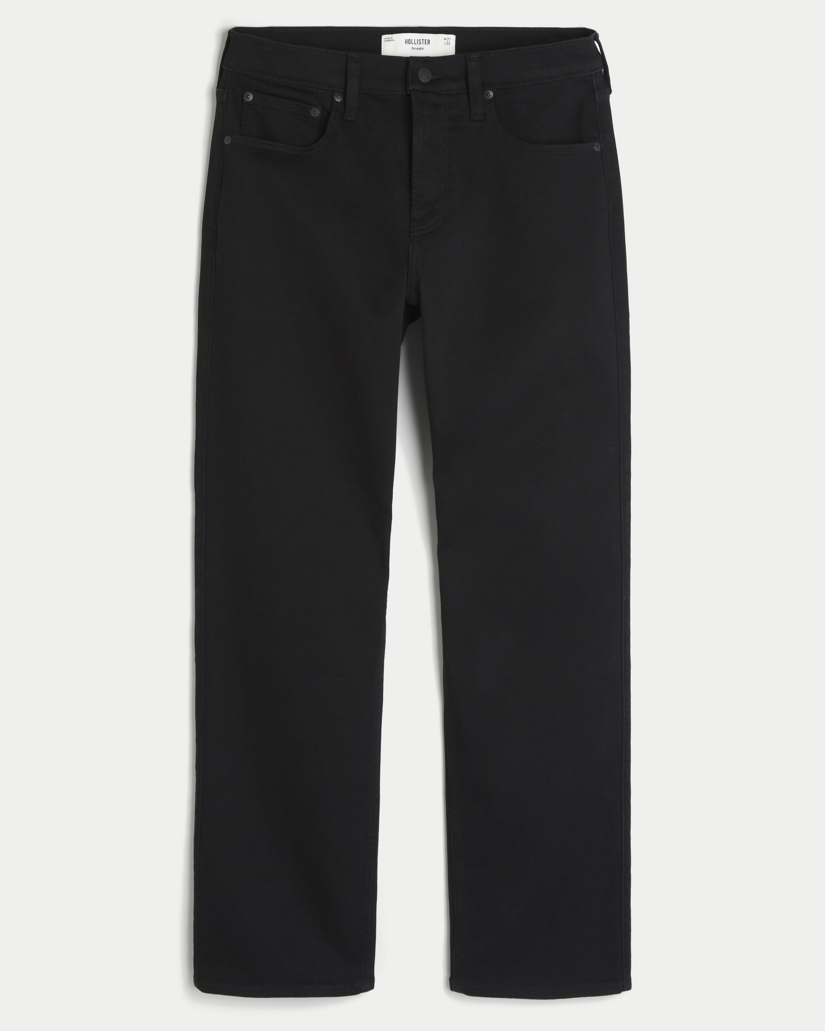 Black No Fade Straight Jeans