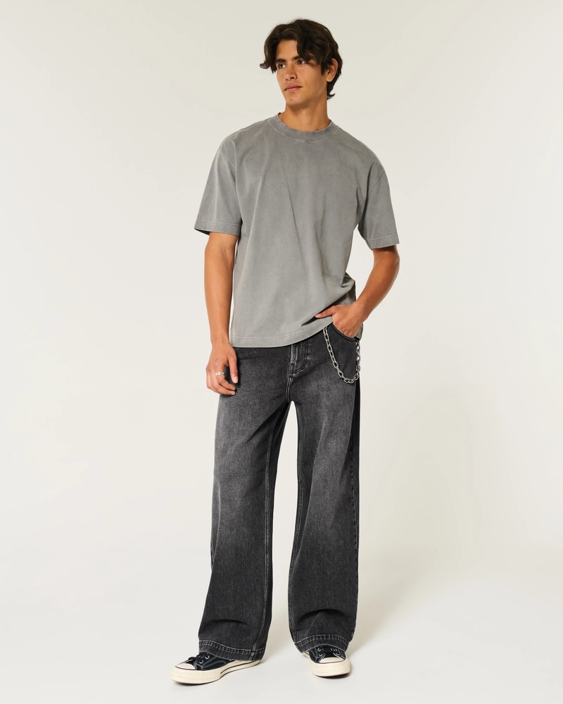 Washed Black Super Baggy Jeans
