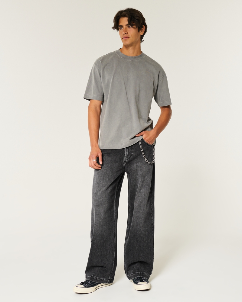 Washed Black Super Baggy Jeans