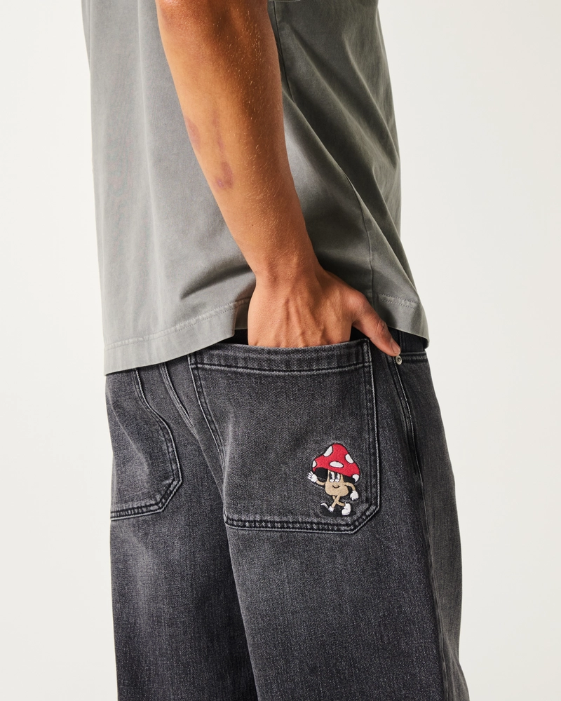 Washed Black Super Baggy Jeans