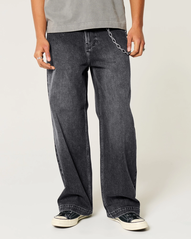 Washed Black Super Baggy Jeans