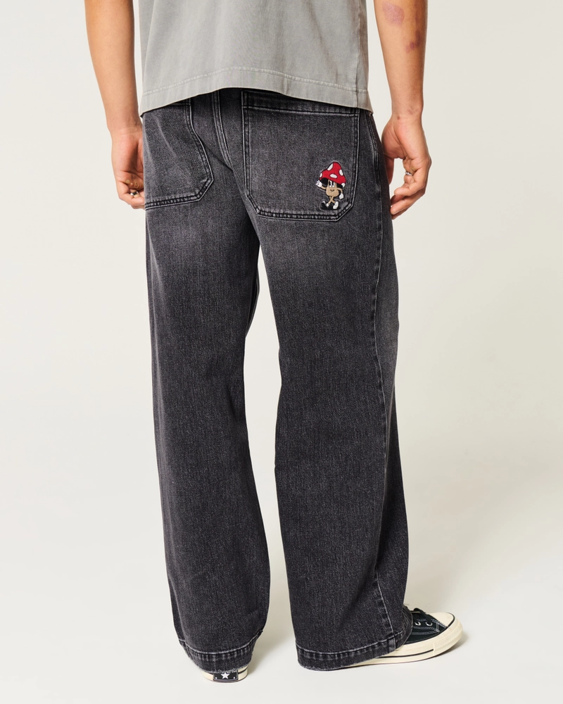Washed Black Super Baggy Jeans