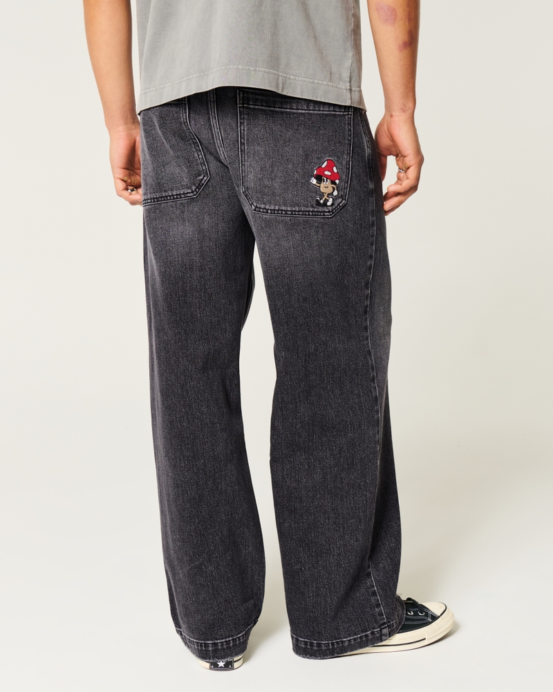 Washed Black Super Baggy Jeans