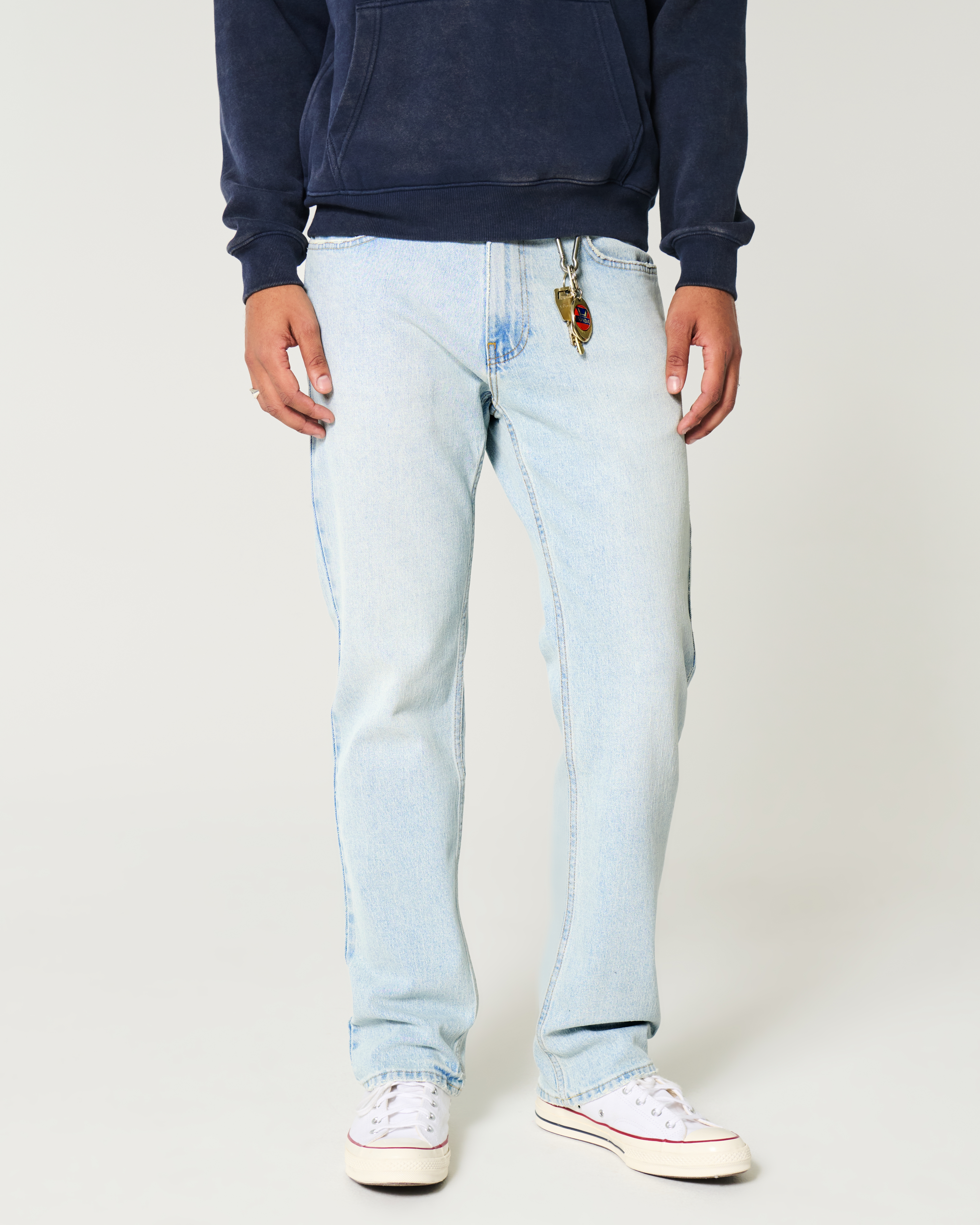 Light Wash Straight Jeans