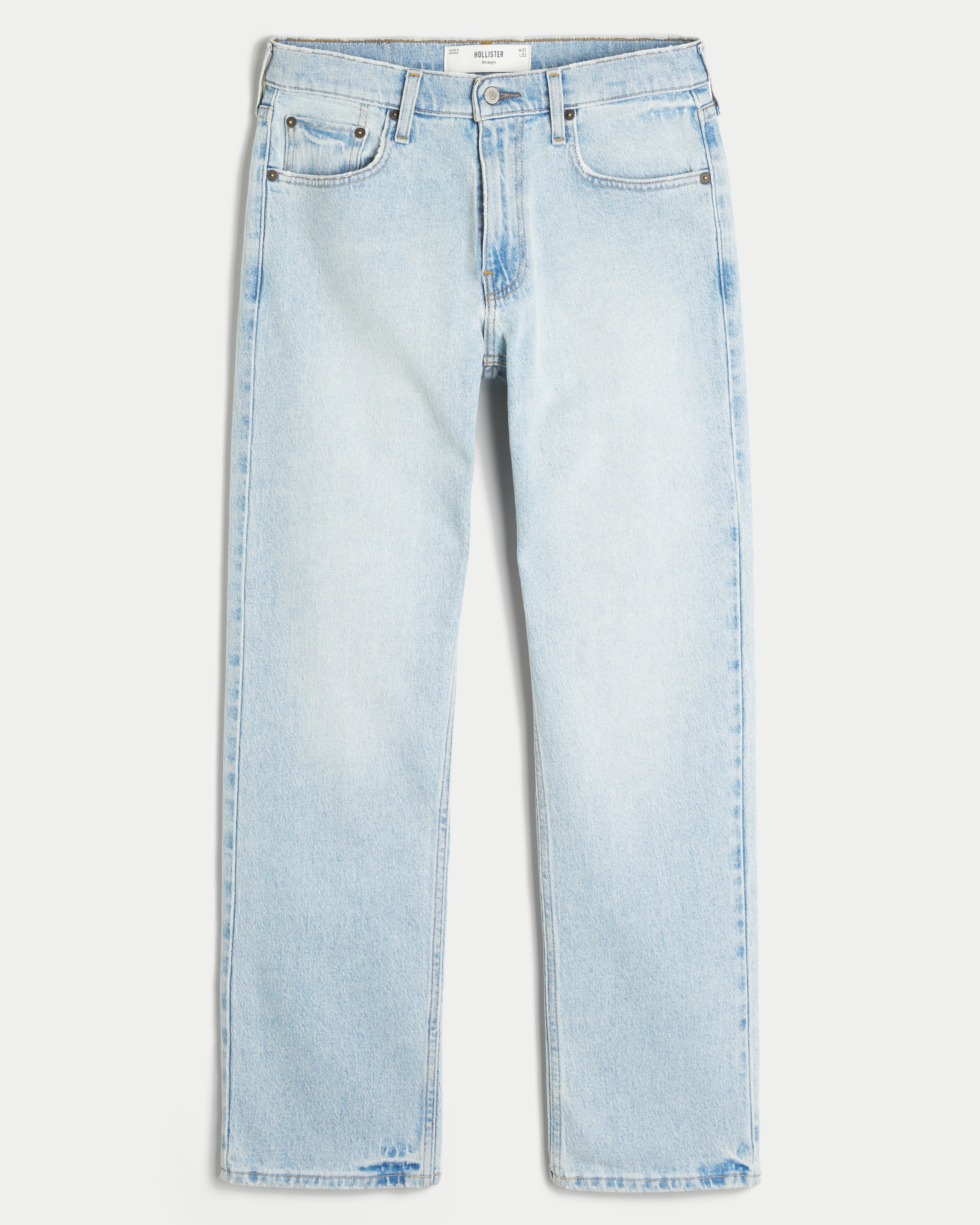 Light Wash Straight Jeans