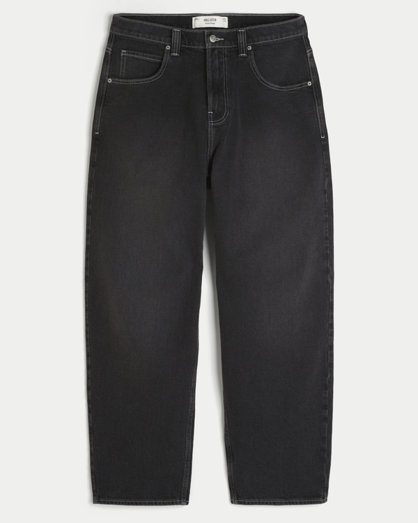 Washed Black Snake Graphic Skater Baggy Jeans, Washed Black view 1