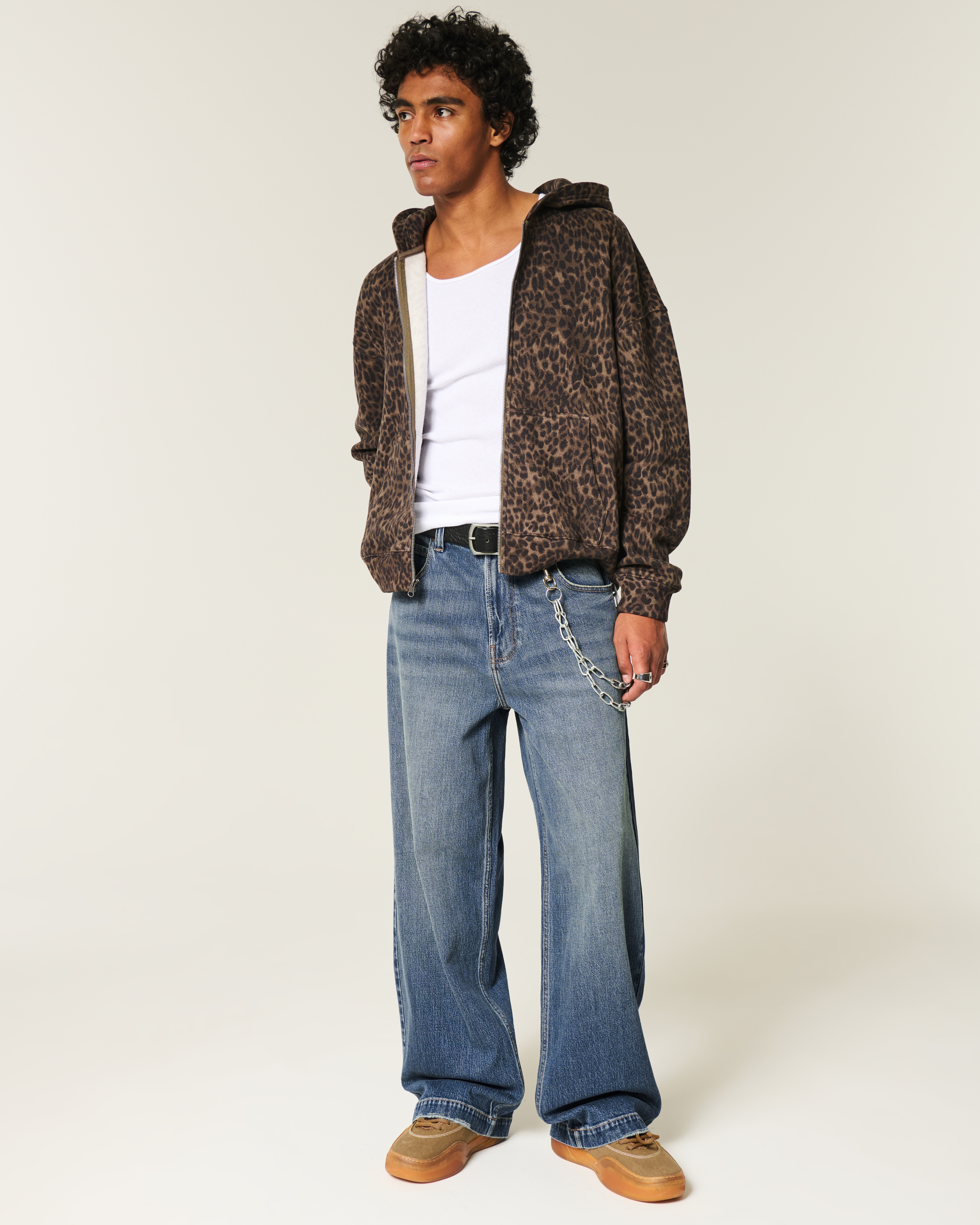 Dark Wash Dice Graphic Super Baggy Jeans