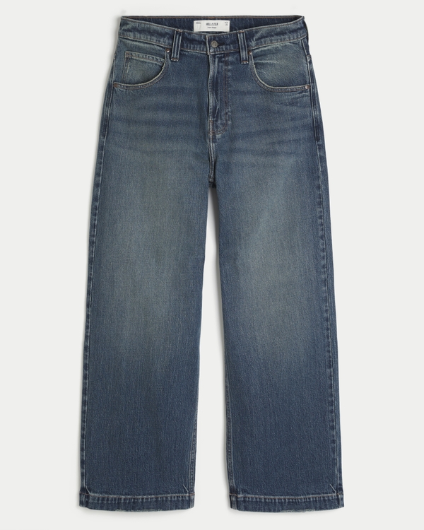 Dark Wash Dice Graphic Super Baggy Jeans, Dark view 1