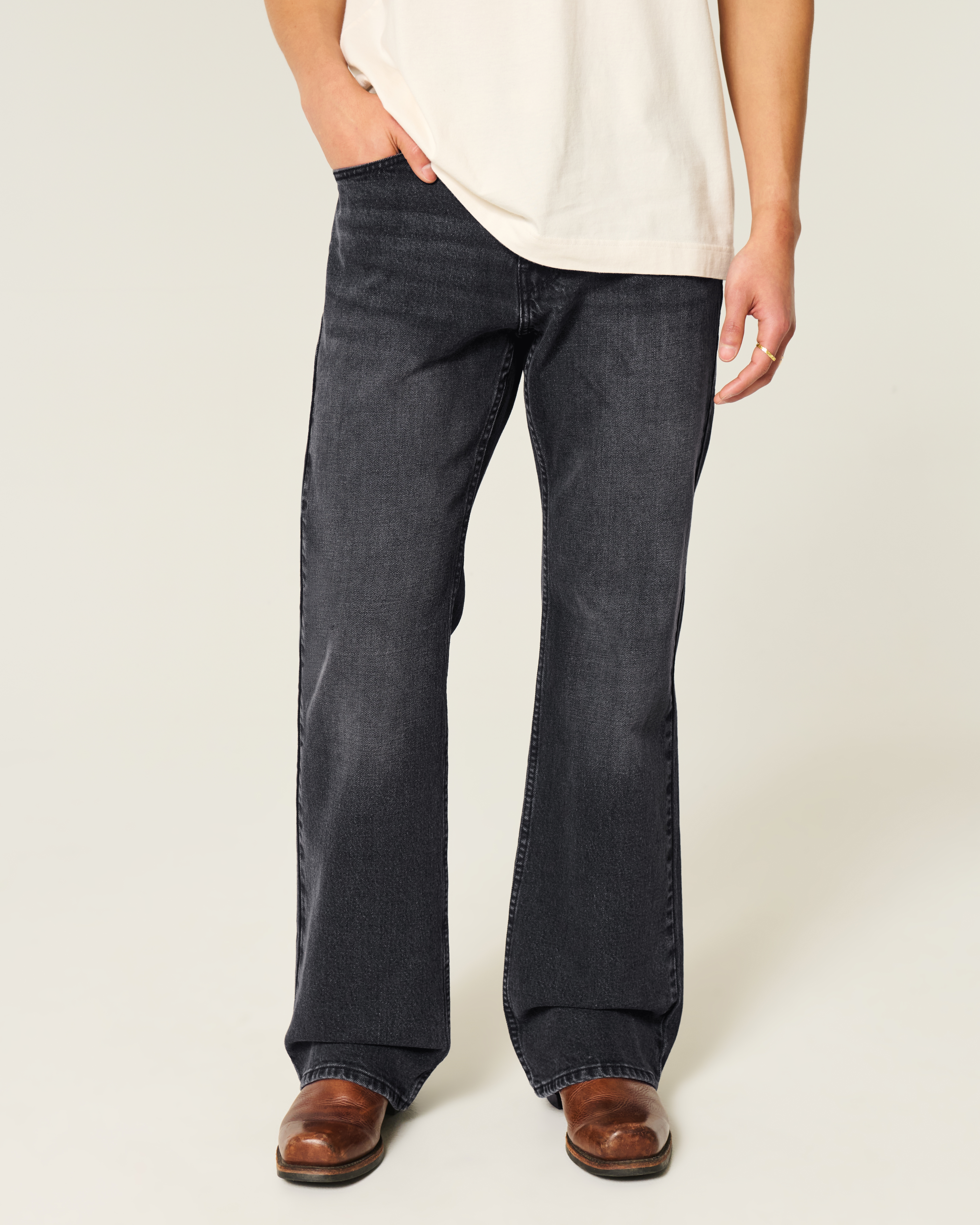 Washed Black Relaxed Boot Jeans