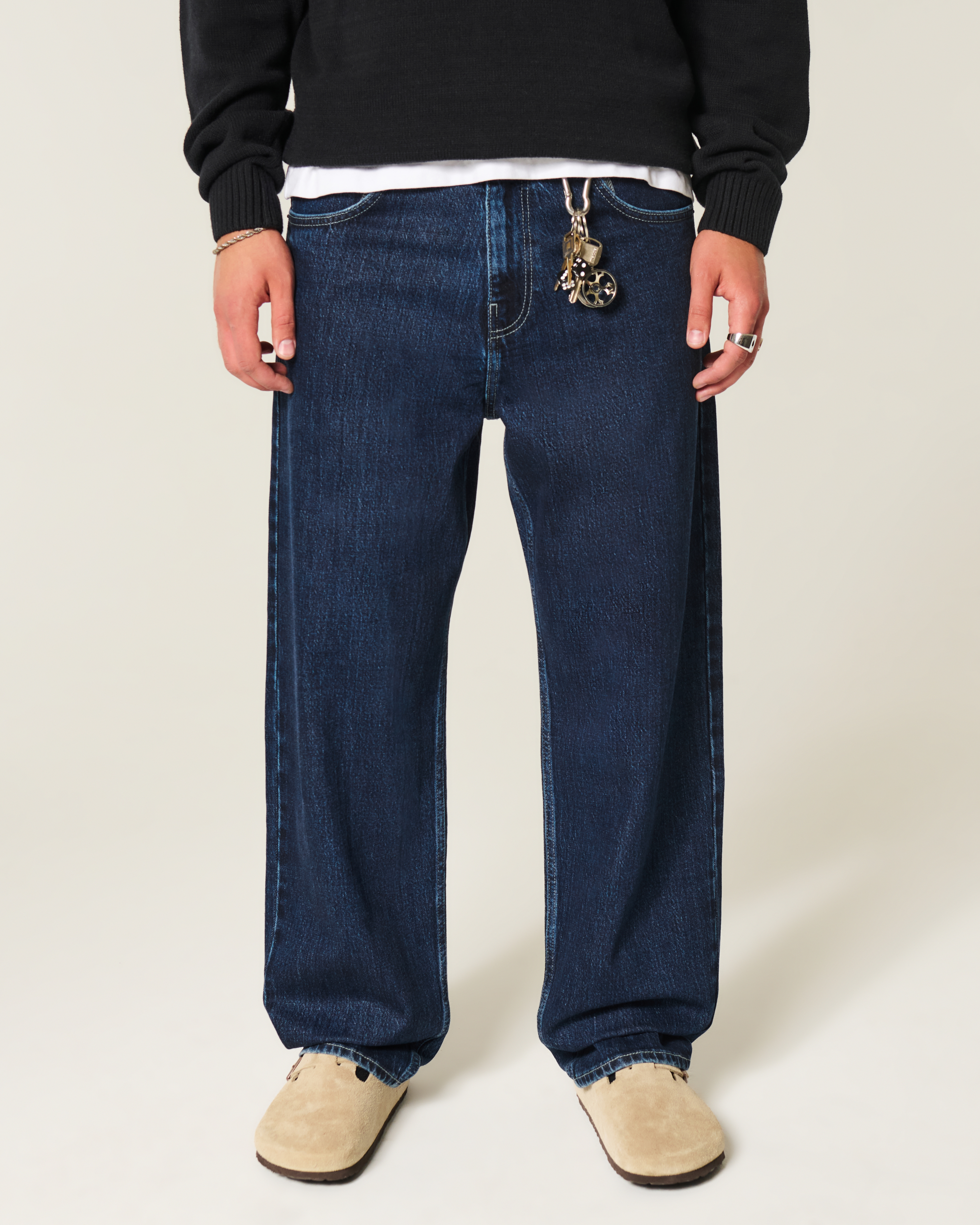 Dark Wash Skater Baggy Jeans