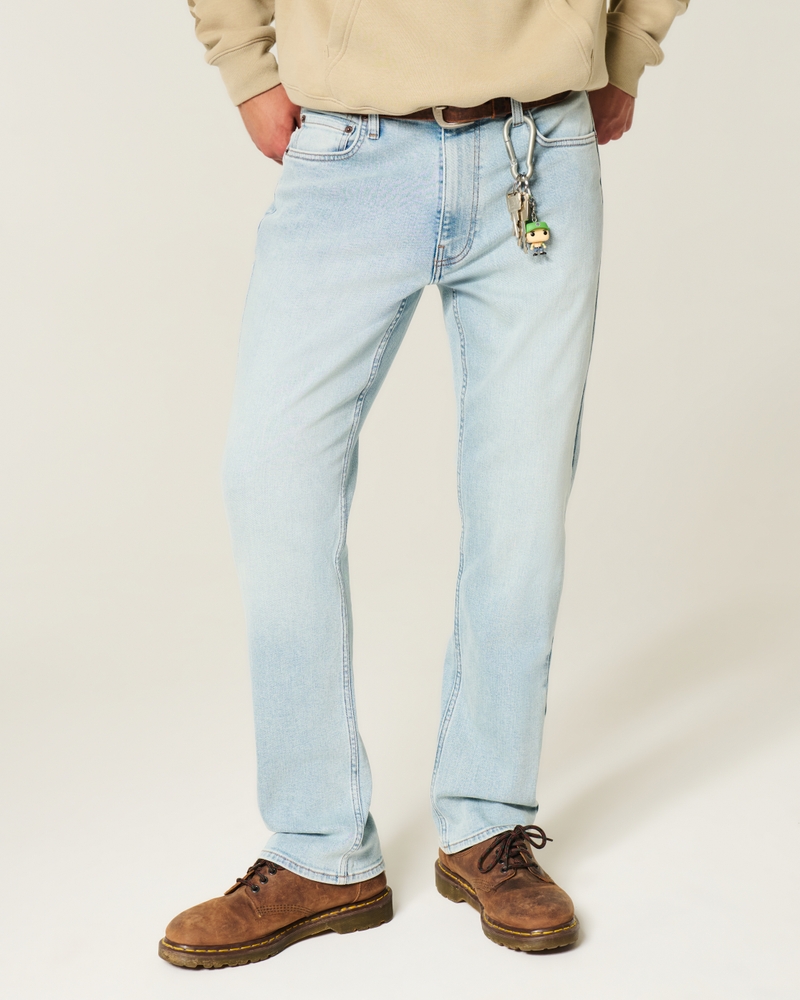 Light Wash Slim Straight Jeans