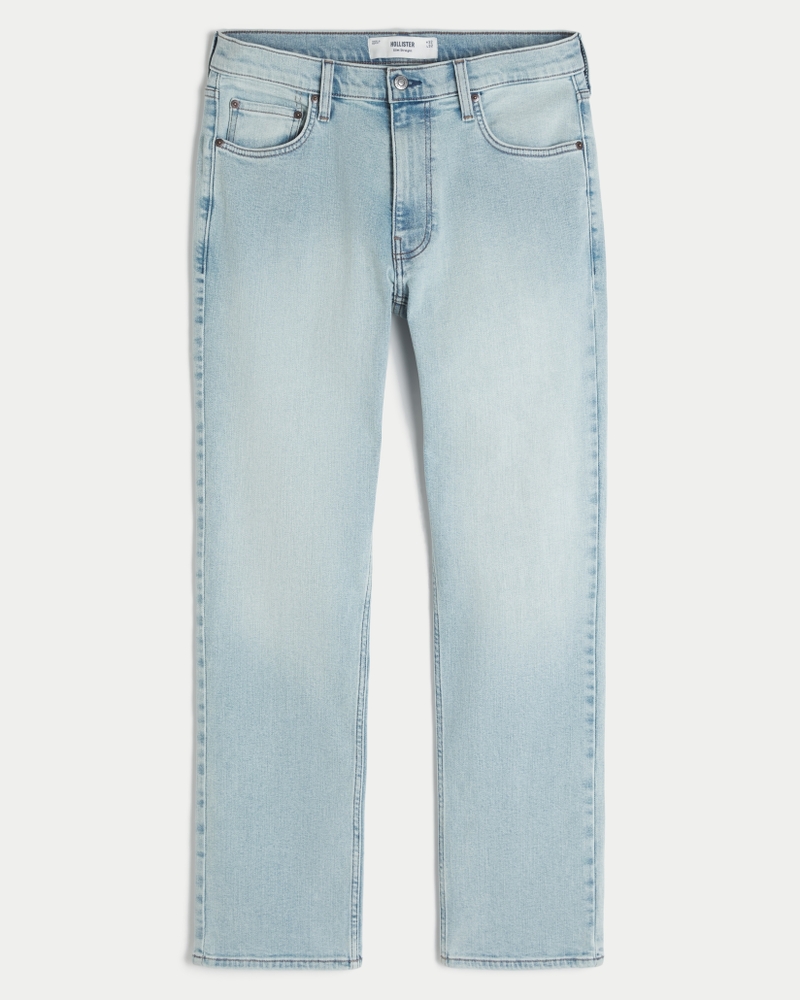 Light Wash Slim Straight Jeans