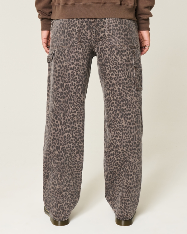 Leopard Print Baggy Painter Jeans
