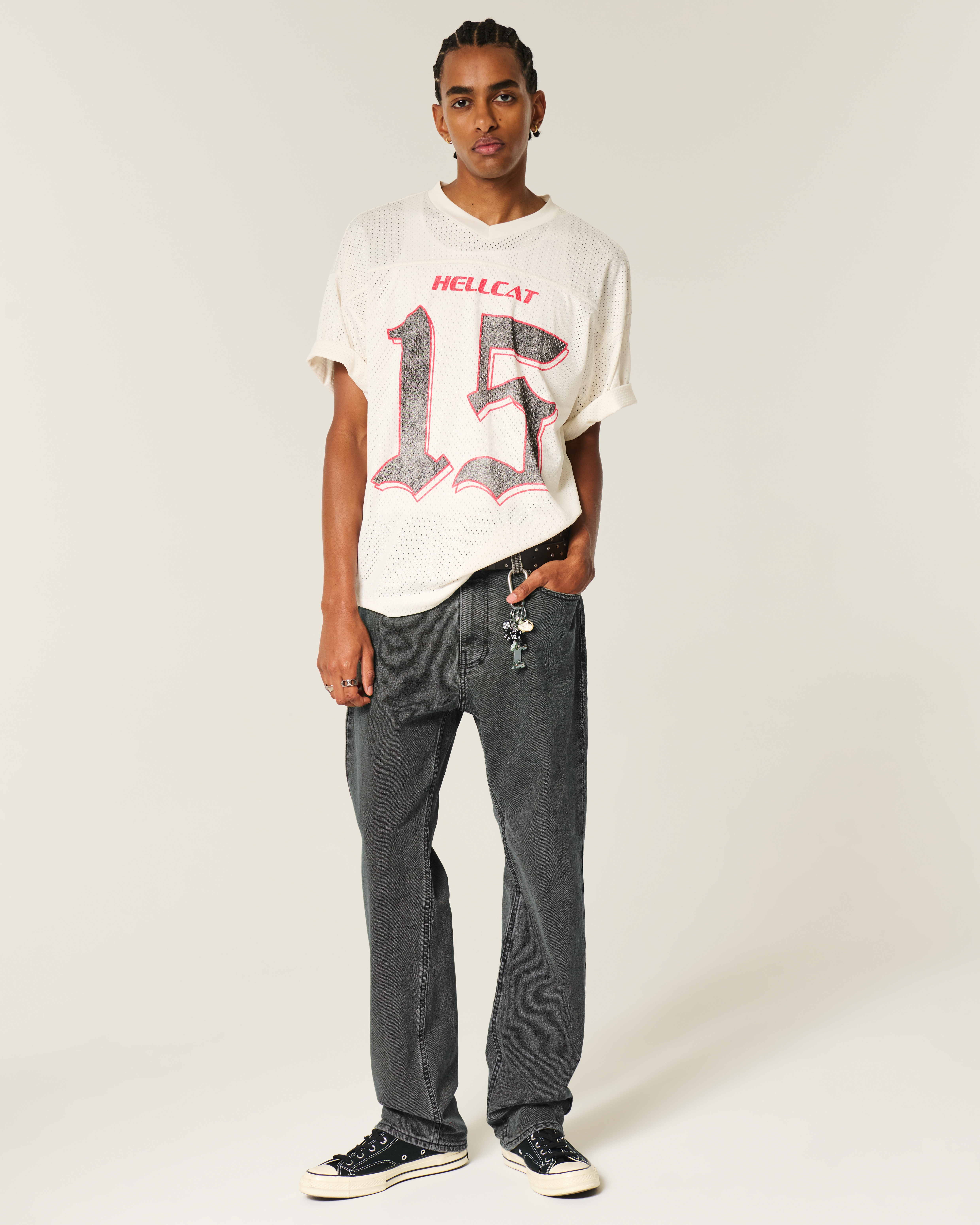 Washed Black Loose Jeans
