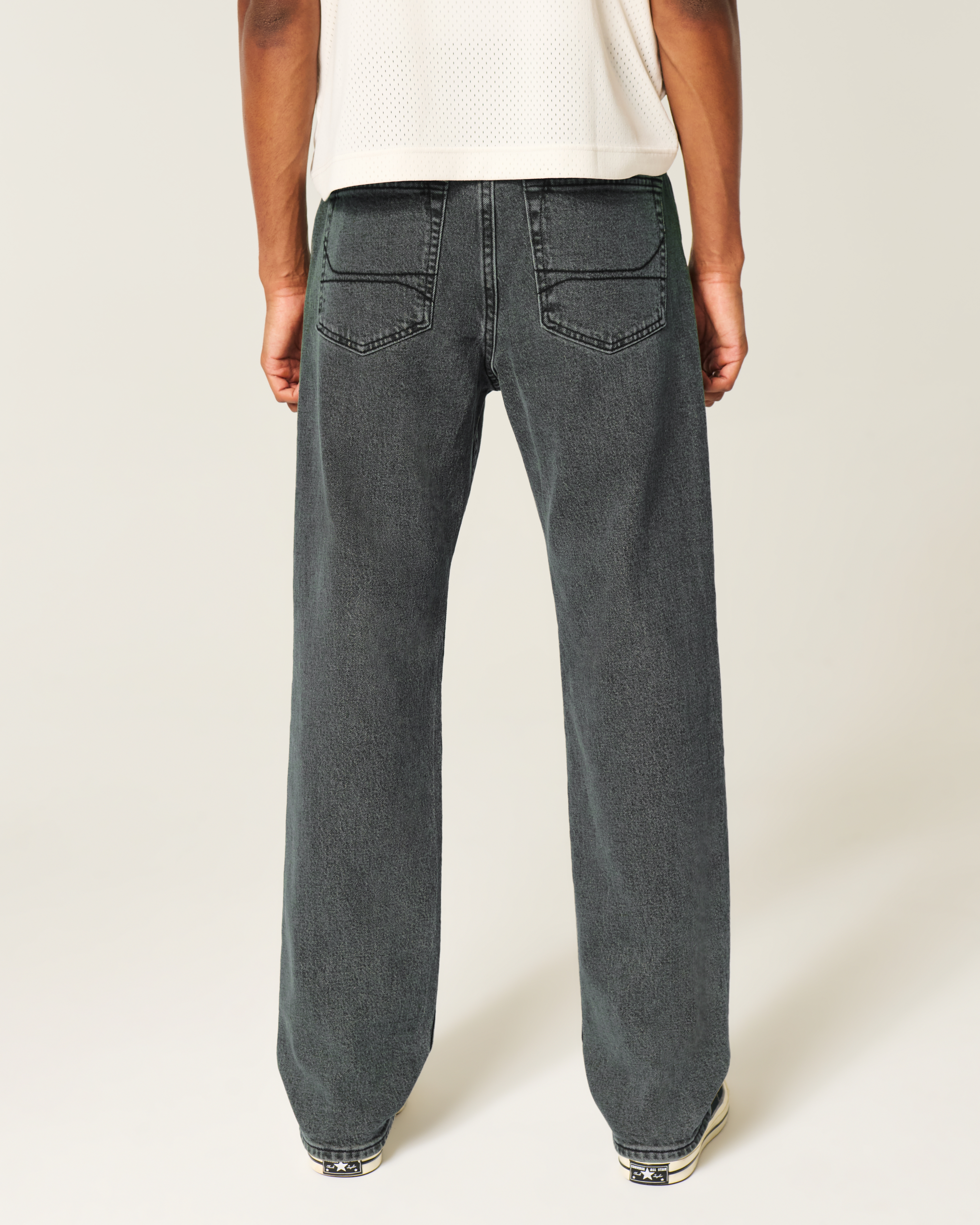 Washed Black Loose Jeans