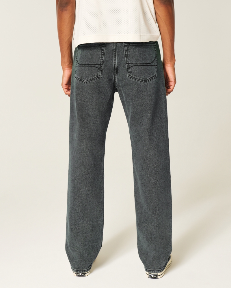 Washed Black Loose Jeans