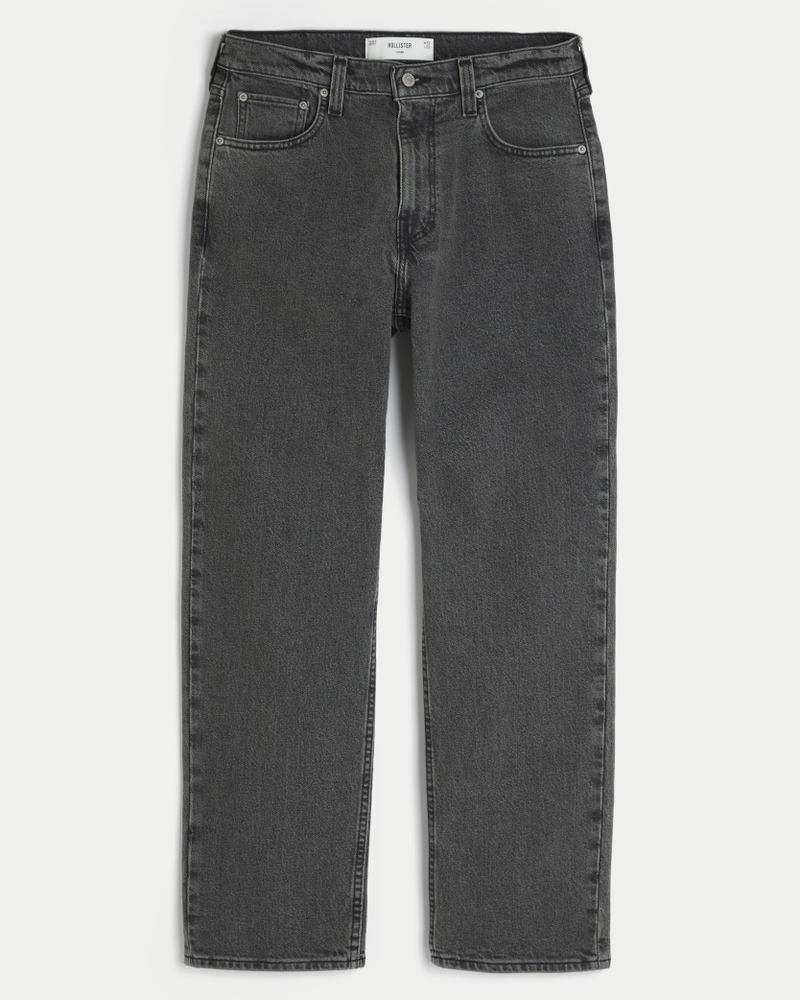 Washed Black Loose Jeans