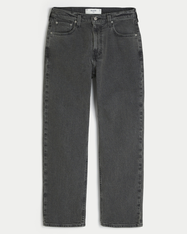 Jeans délavé noir à coupe décontractée, Noir Délavé view 1