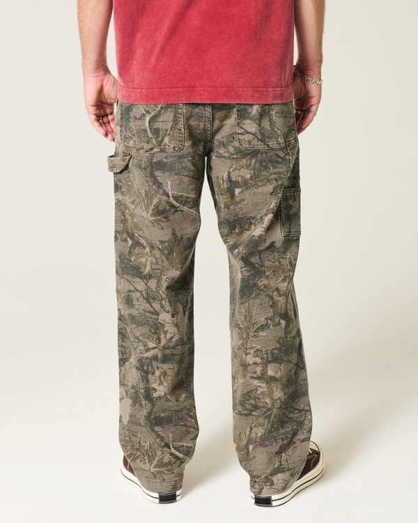 Baggy schildersjeans met camouflageprint