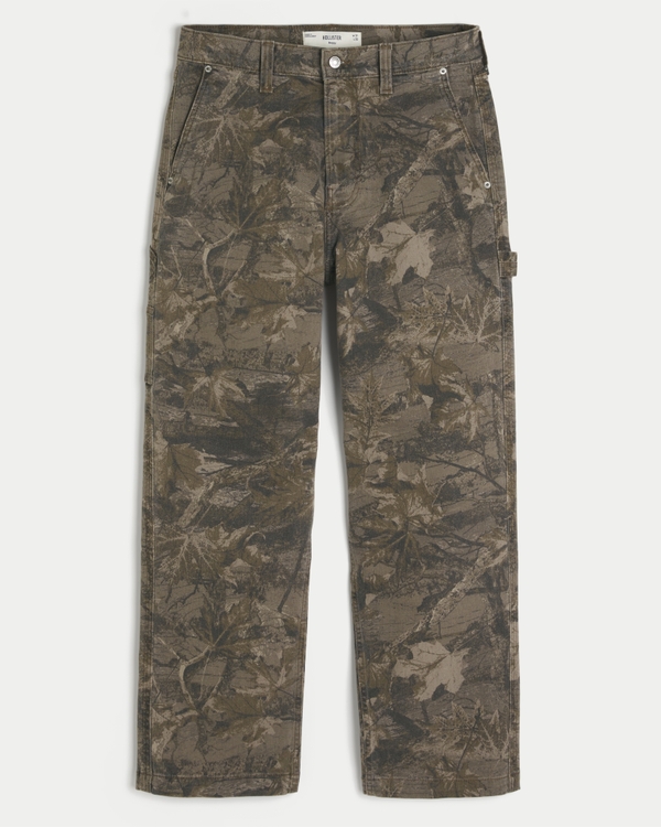 Baggy schildersjeans met camouflageprint