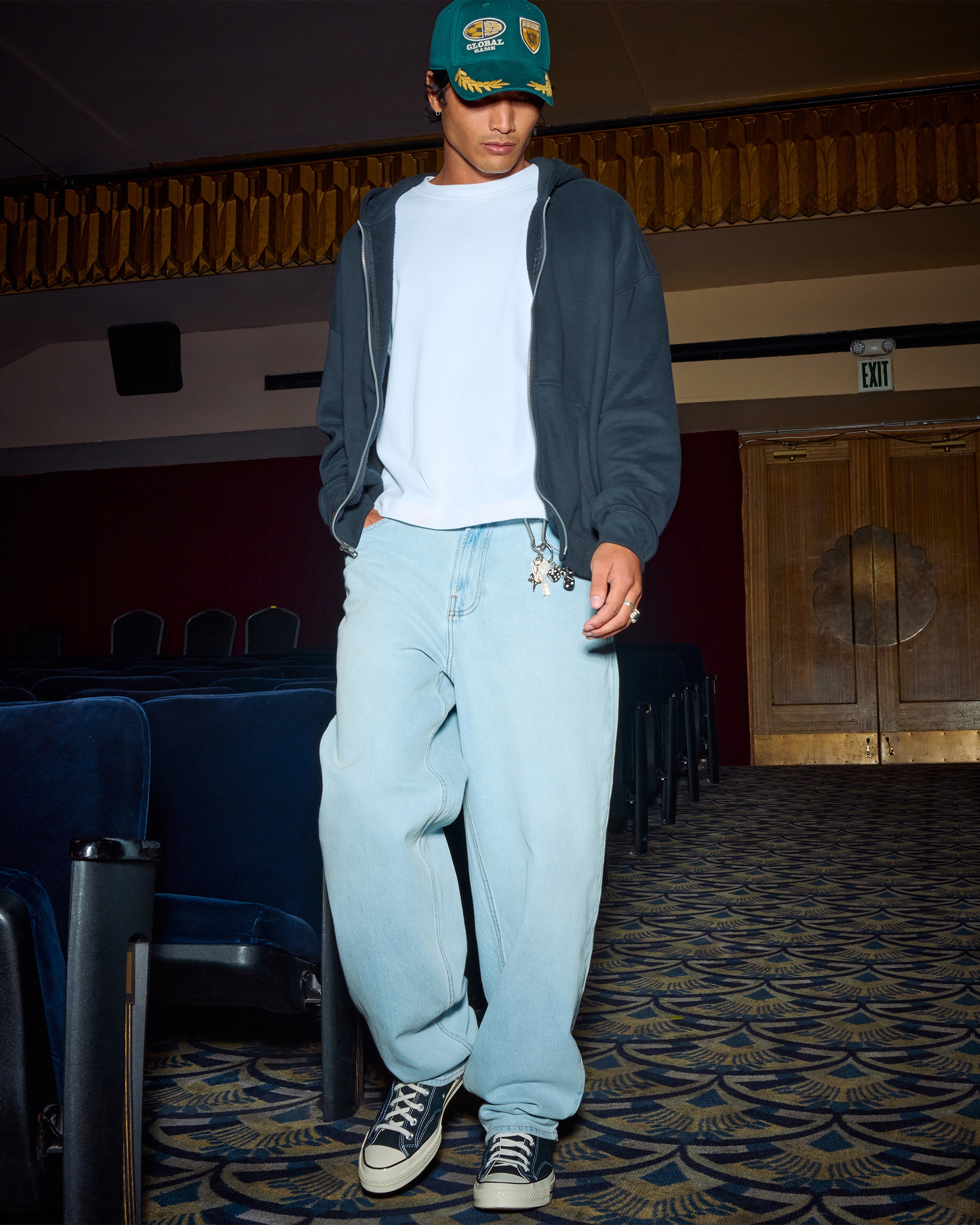 Light Wash Skater Baggy Jeans