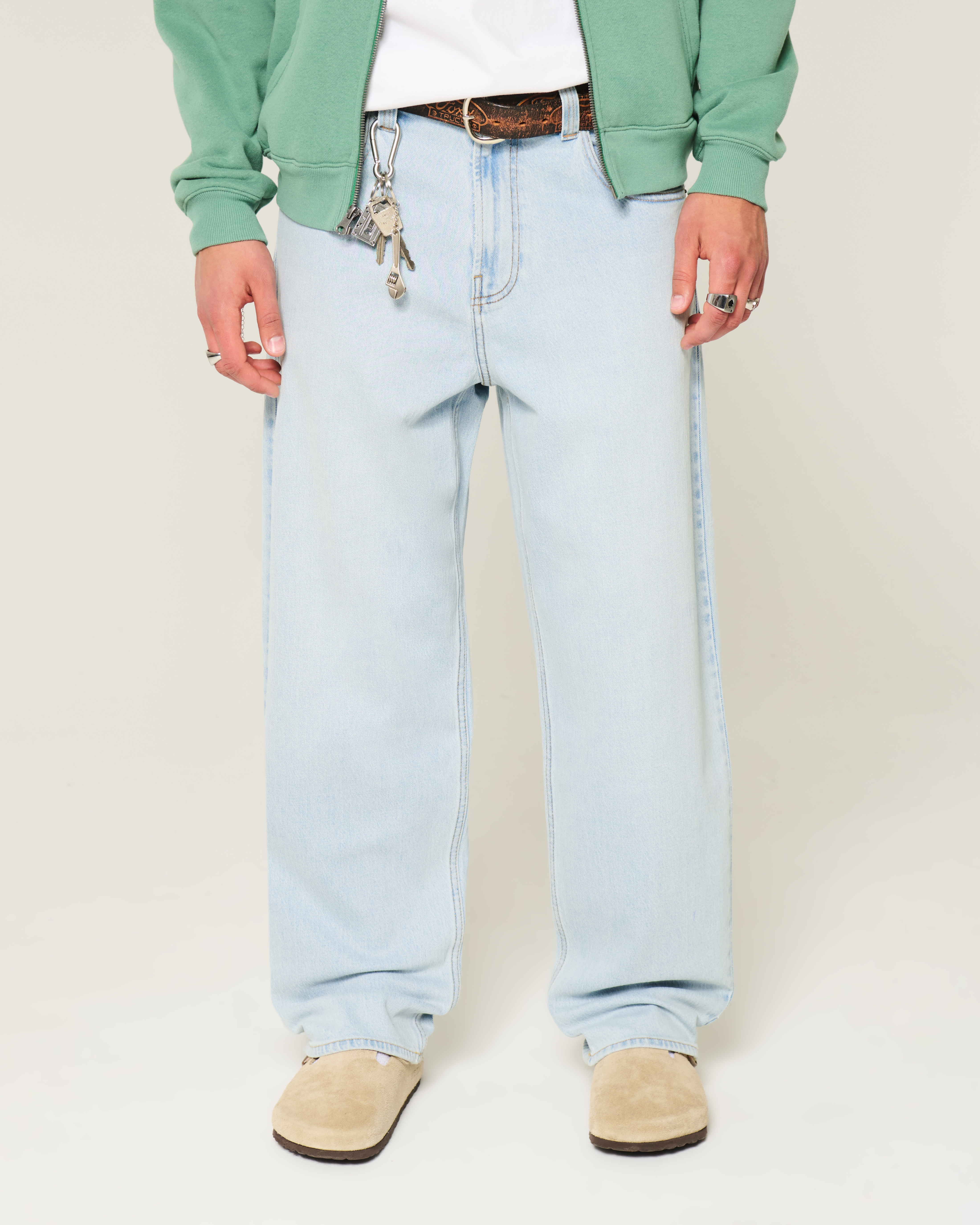 Light Wash Skater Baggy Jeans
