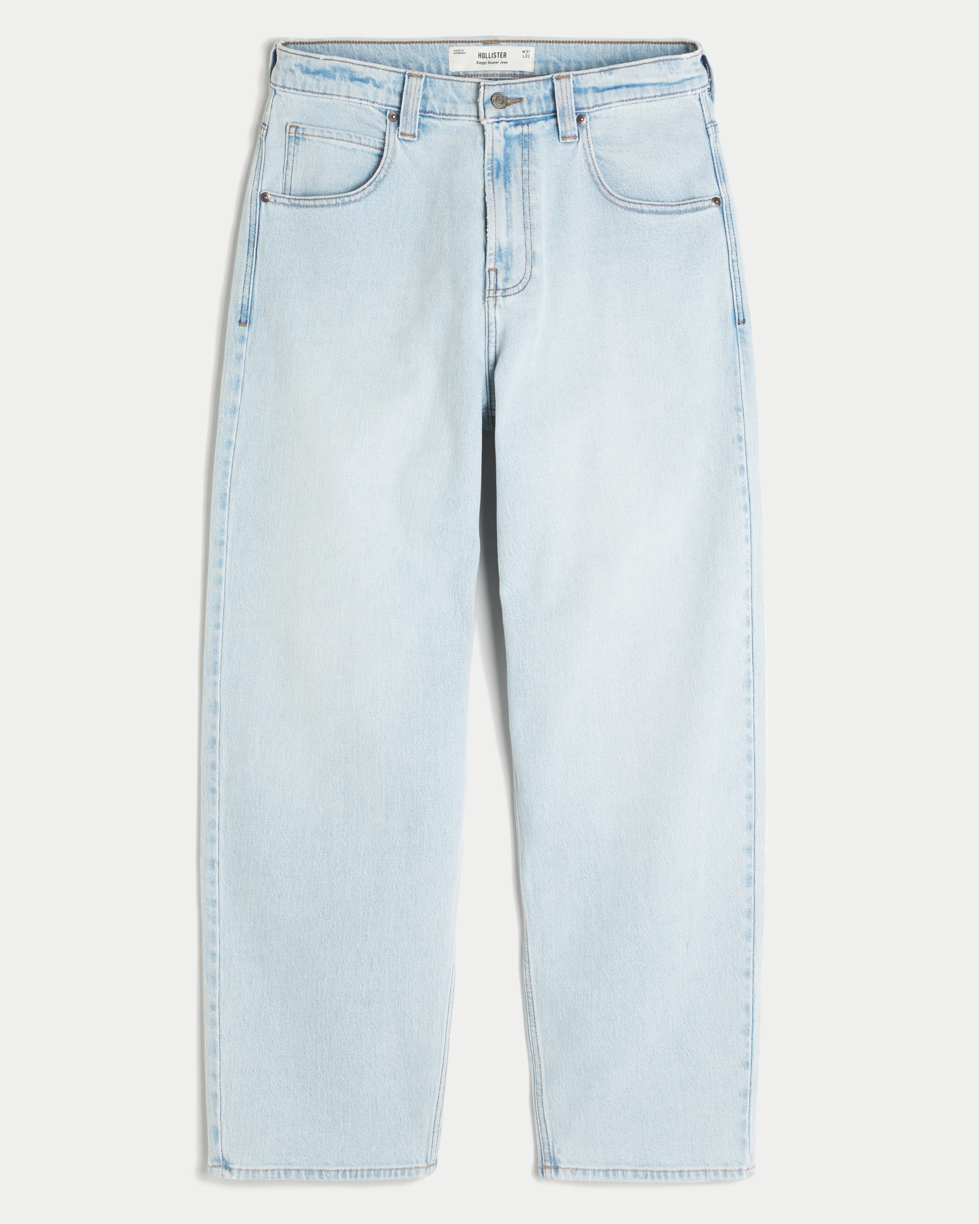 Light Wash Skater Baggy Jeans