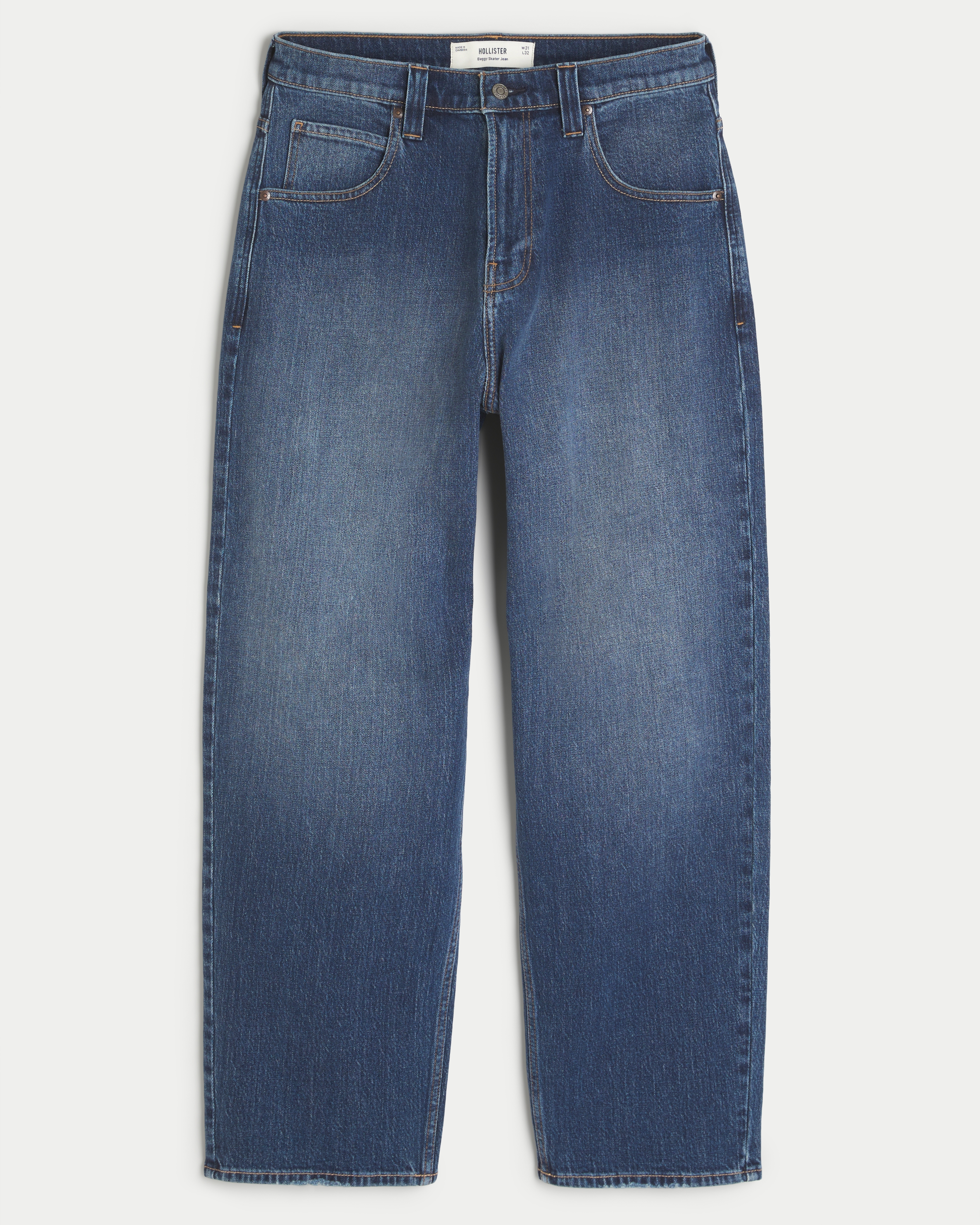 Dark Wash Skater Baggy Jeans