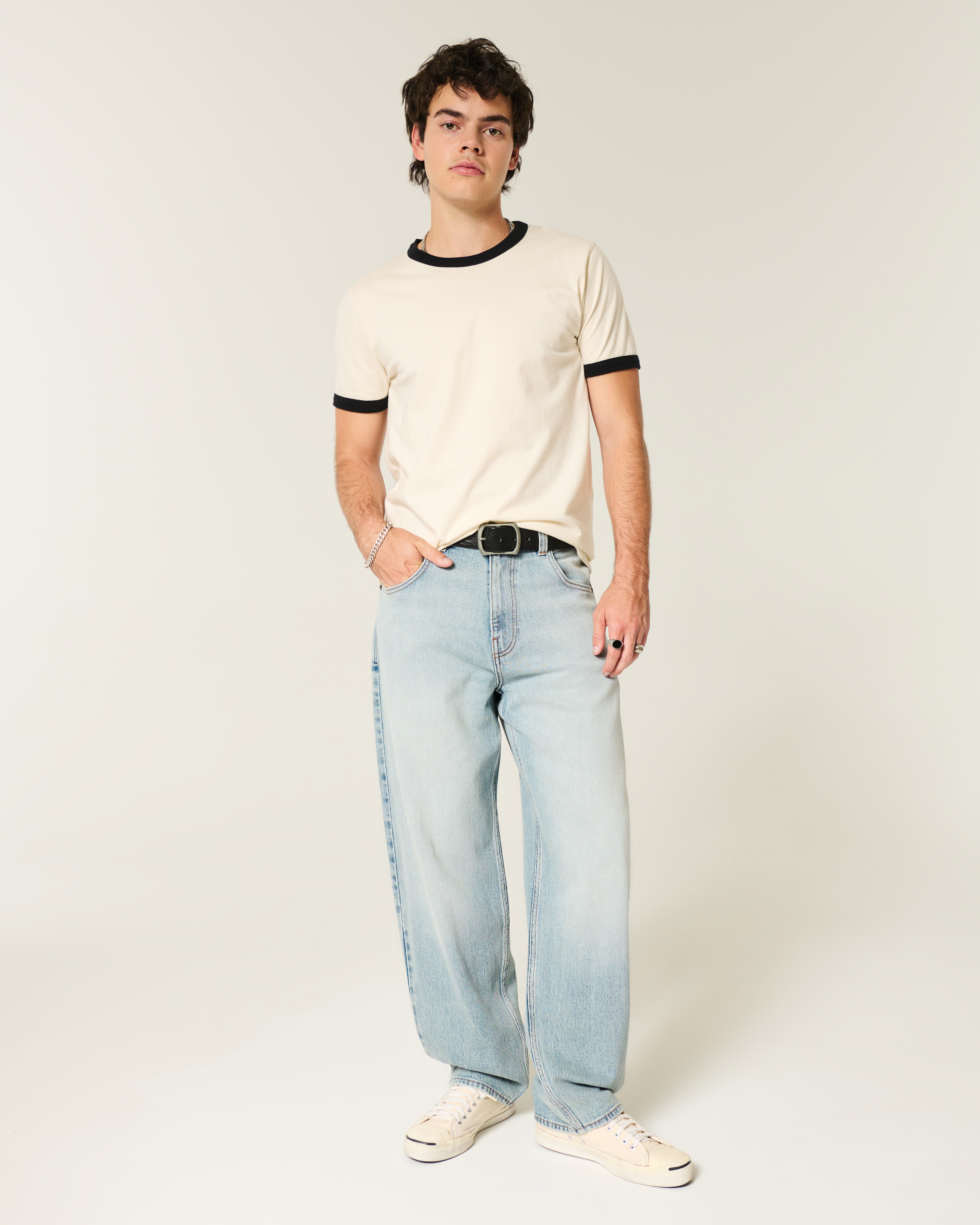 Light Wash Skater Baggy Jeans