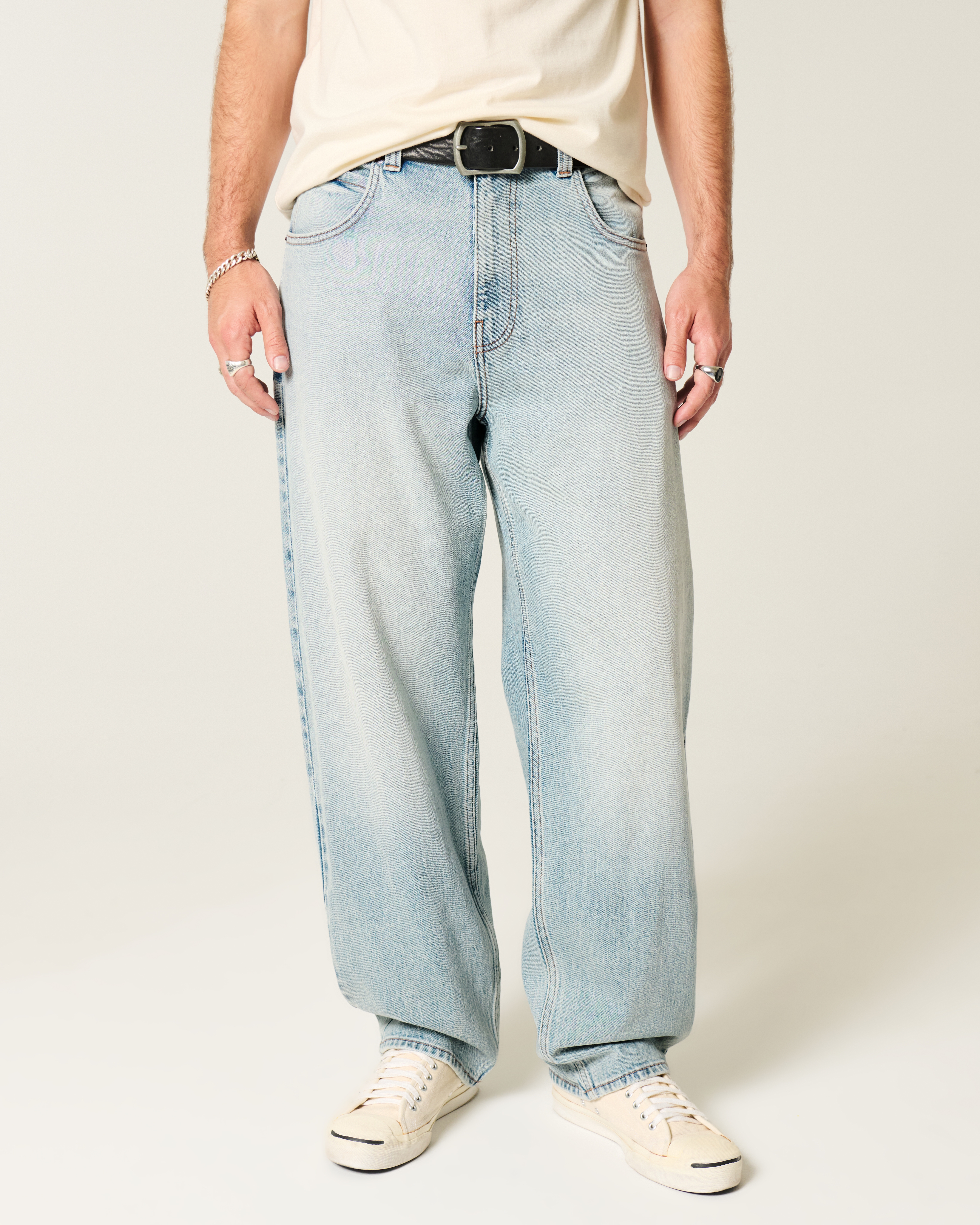 Light Wash Skater Baggy Jeans