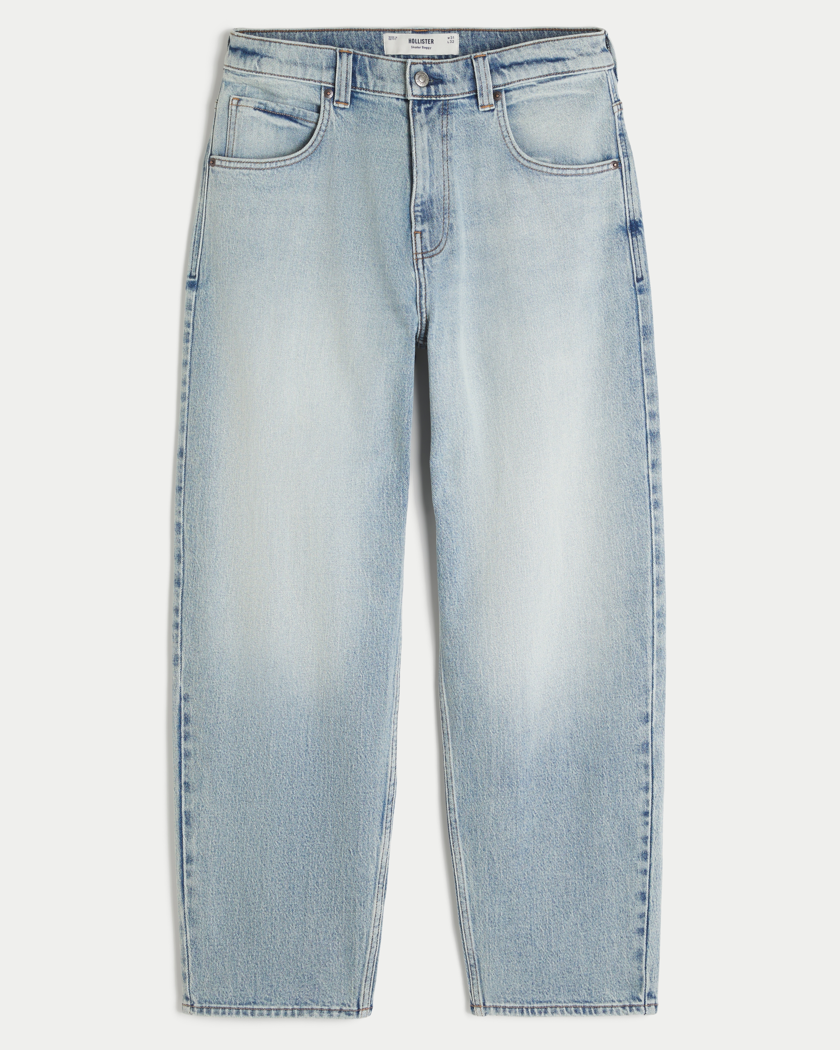 Light Wash Skater Baggy Jeans