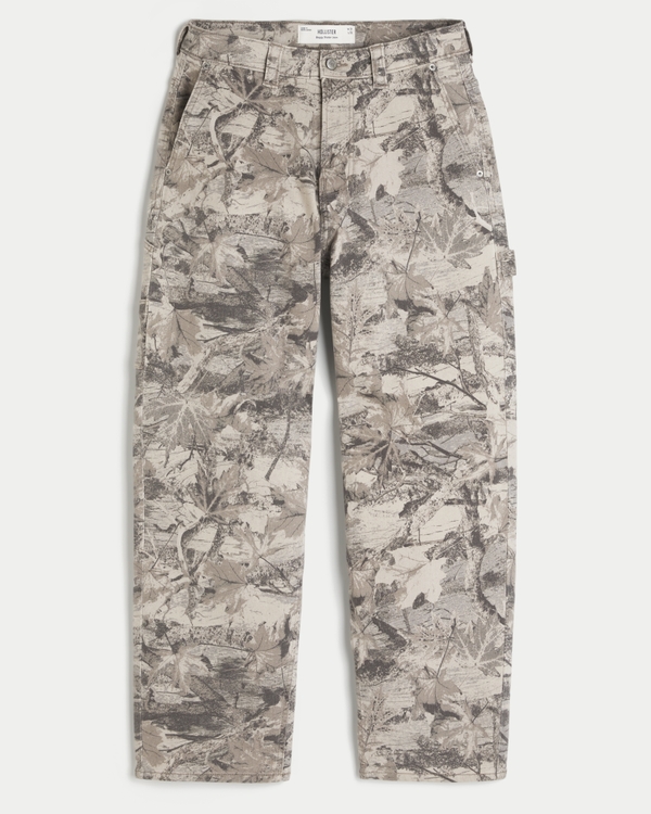 Camo Skater Baggy Painter Jeans, Tan Camo view 1