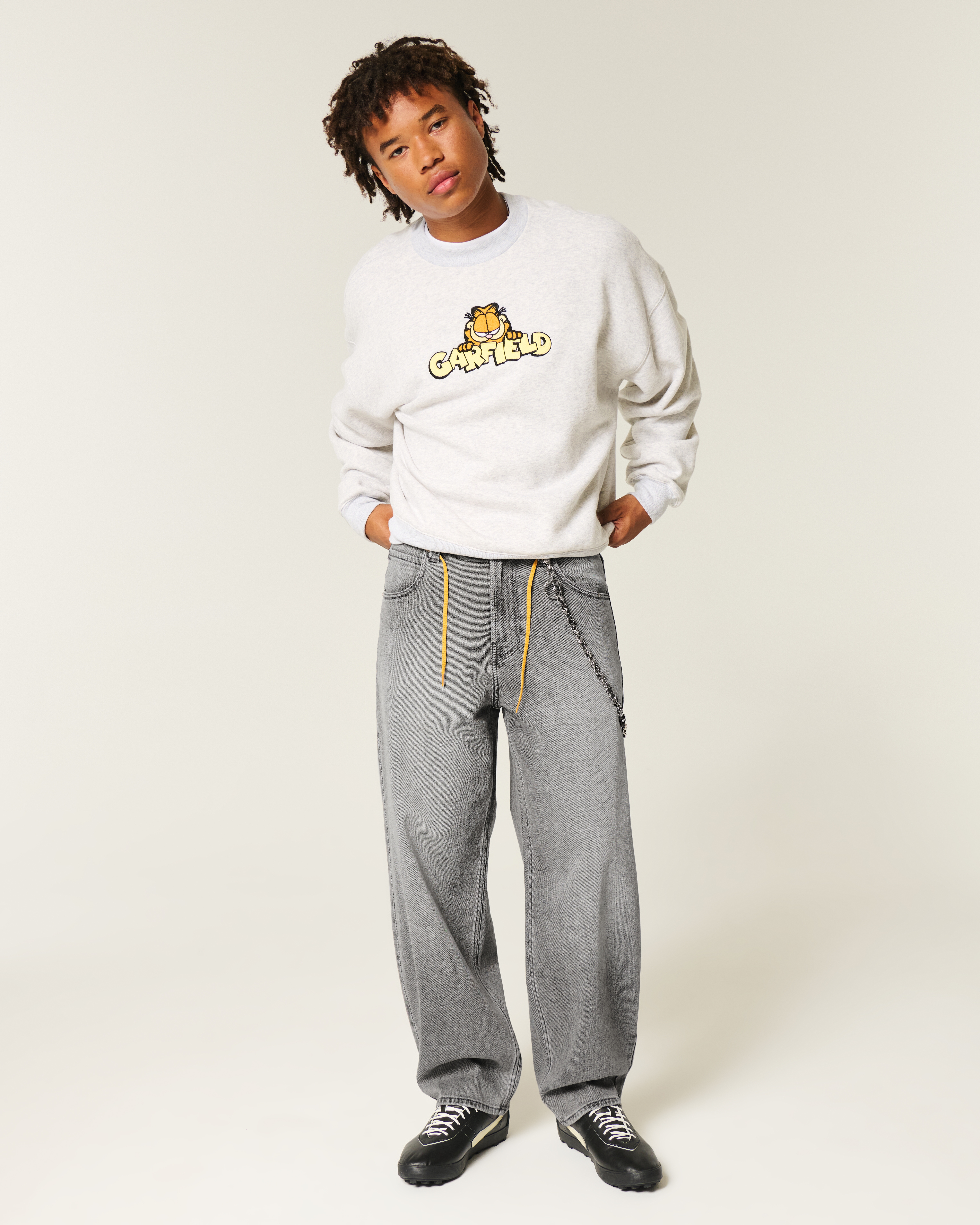 Grey Skater Baggy Jeans