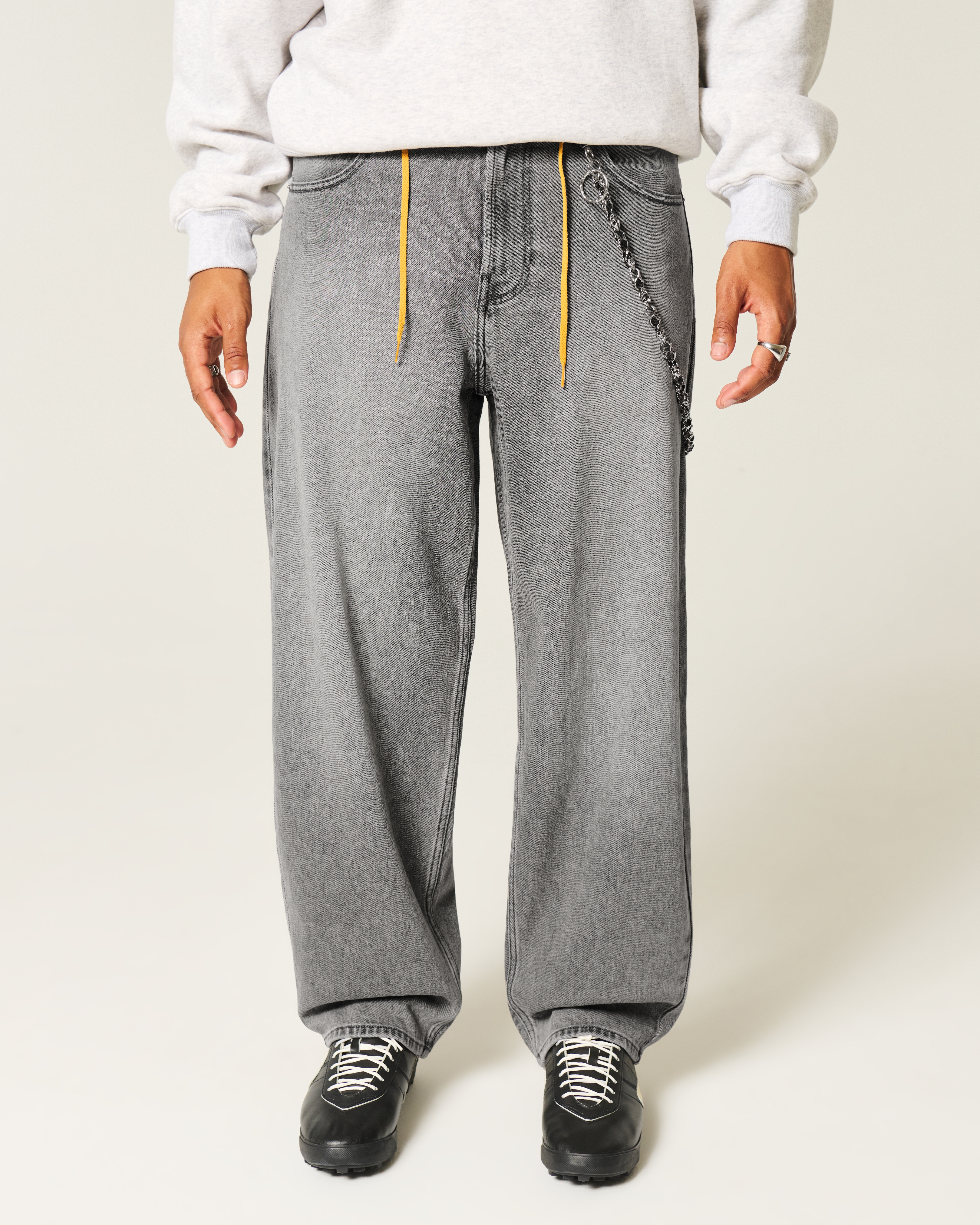 Grey Skater Baggy Jeans