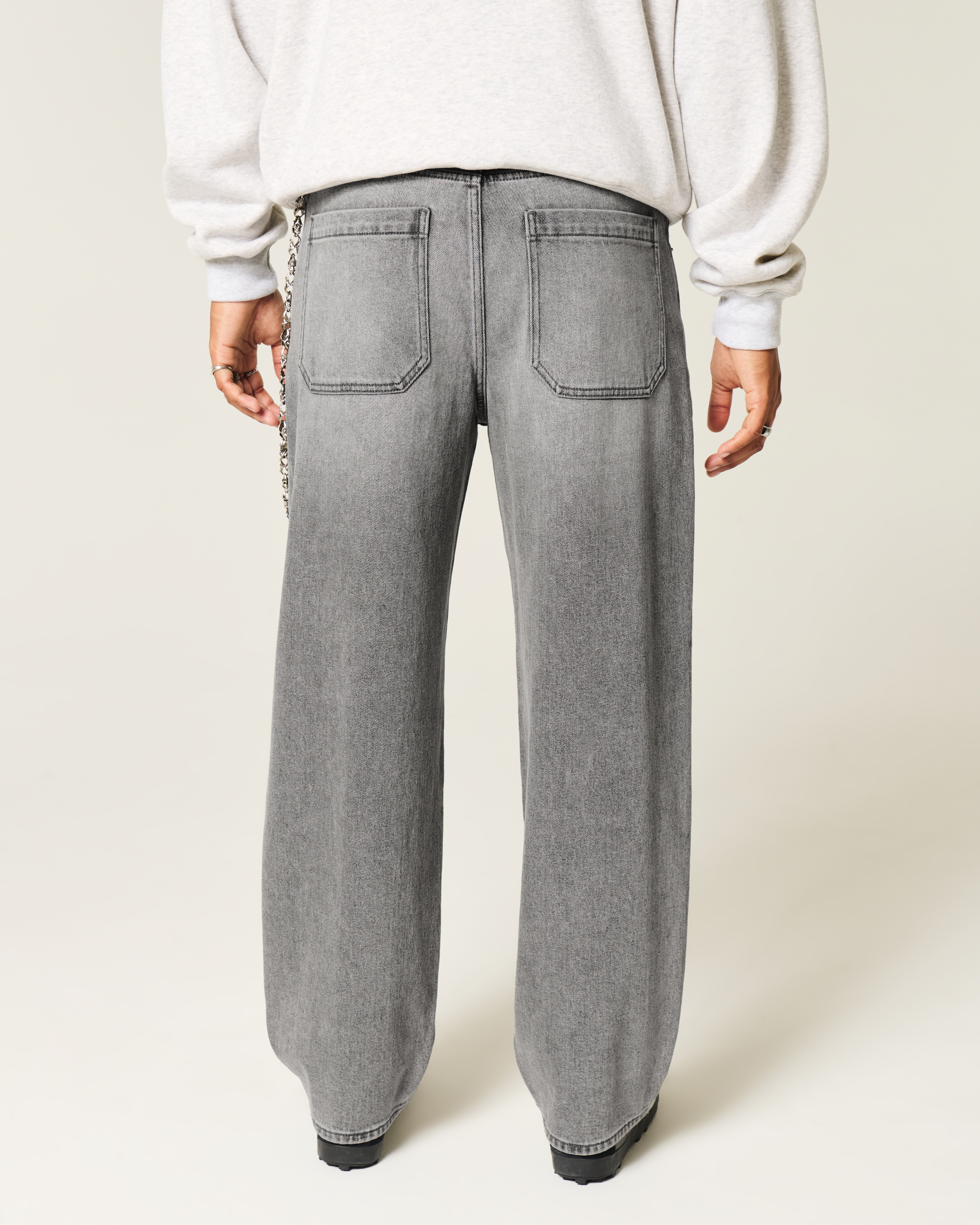 Grey Skater Baggy Jeans