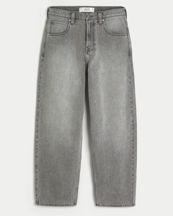 Grey Skater Baggy Jeans, Washed Gray view 1