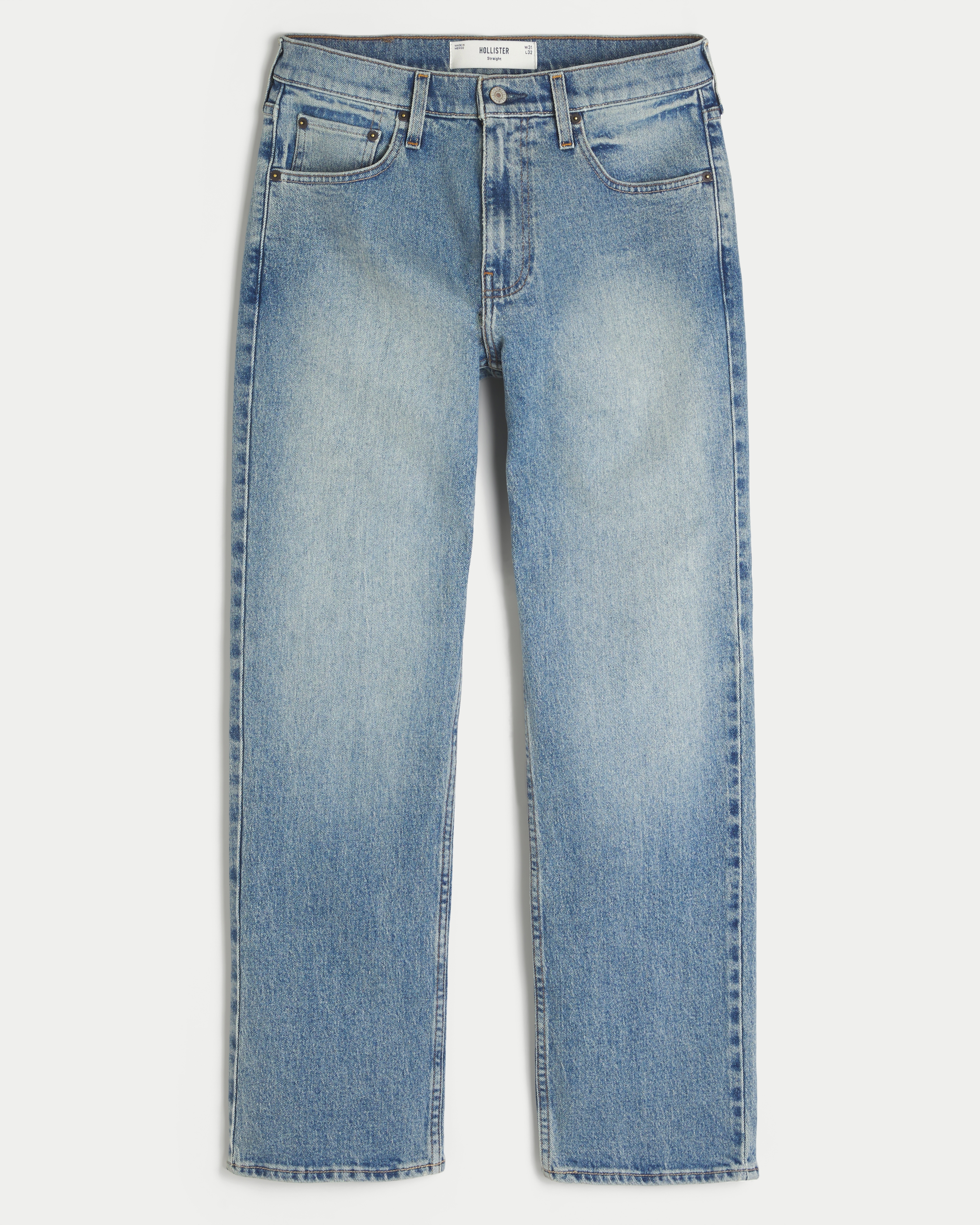 Medium Wash Straight Jeans