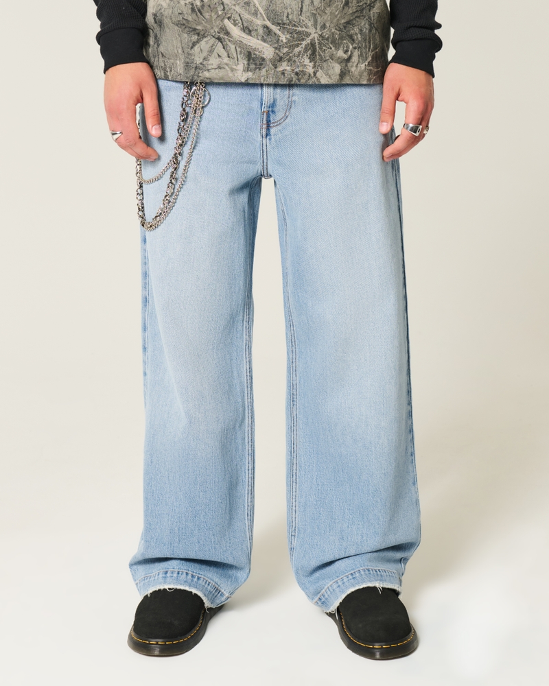 Light Wash Astronaut Graphic Super Baggy Jeans